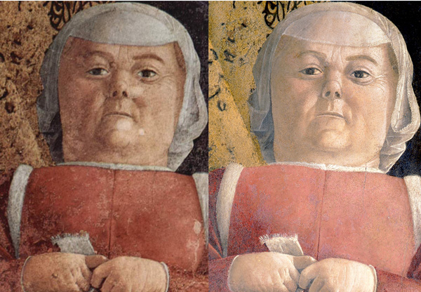La nana di corte - confronto tra pre e post restauro